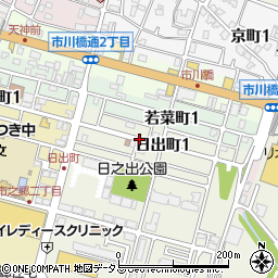 兵庫県姫路市日出町1丁目周辺の地図