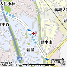 京都府京田辺市薪畠周辺の地図