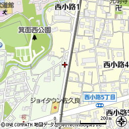 大阪読売新聞社箕面中央ＩＣ周辺の地図