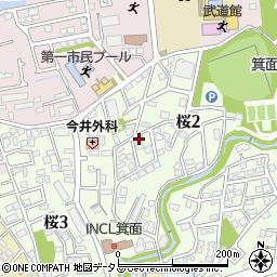 大阪府箕面市桜2丁目9-8周辺の地図