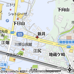 愛知県蒲郡市竹谷町新井周辺の地図