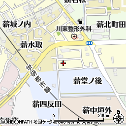 京都府京田辺市薪茶屋前3-7周辺の地図