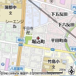 愛知県蒲郡市堀込町周辺の地図