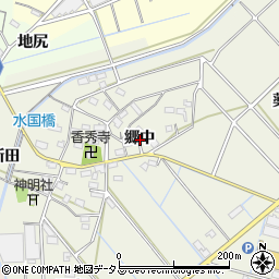 愛知県西尾市八ケ尻町郷中周辺の地図