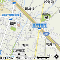 愛知県蒲郡市豊岡町平田門周辺の地図