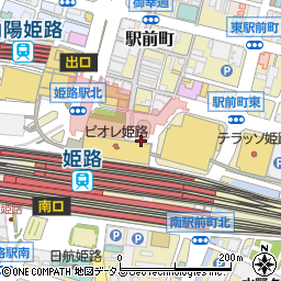 兵庫県姫路市駅前町周辺の地図