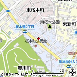 愛知県豊川市桜木通周辺の地図