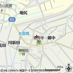 愛知県西尾市八ケ尻町郷中77周辺の地図
