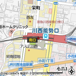 ローソンＨＡ川西能勢口西口店周辺の地図