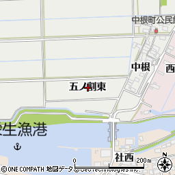 愛知県西尾市中根町五ノ割東周辺の地図