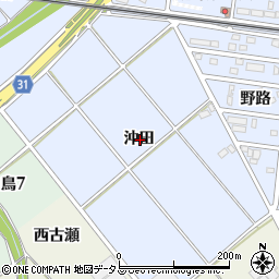 愛知県豊川市八幡町沖田周辺の地図