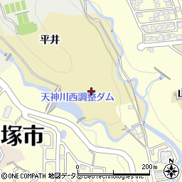 兵庫県宝塚市中筋周辺の地図