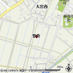 愛知県西尾市市子町惣作周辺の地図