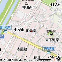 愛知県西尾市吉良町下横須賀加長割周辺の地図