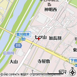 愛知県西尾市吉良町下横須賀七ツ山6周辺の地図