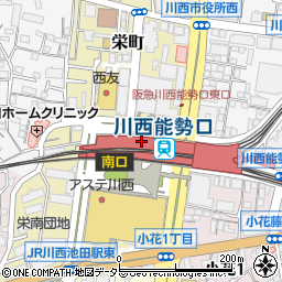 ぎょうざの満洲 川西能勢口駅店周辺の地図