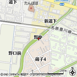 愛知県豊川市白鳥町野仲周辺の地図