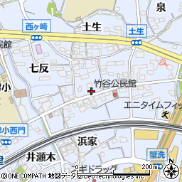 愛知県蒲郡市竹谷町元町周辺の地図