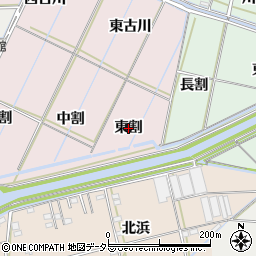 愛知県西尾市巨海町（東割）周辺の地図