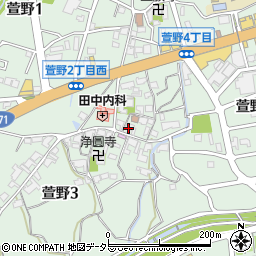 大阪府箕面市萱野周辺の地図