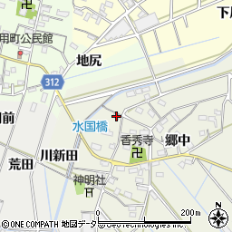 愛知県西尾市八ケ尻町郷中25周辺の地図