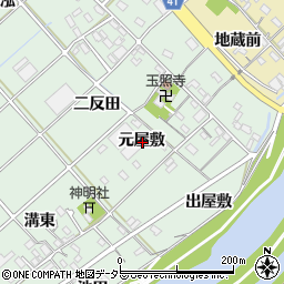 愛知県西尾市横手町元屋敷周辺の地図