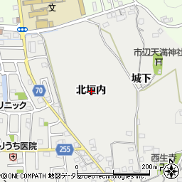 京都府城陽市市辺北垣内周辺の地図