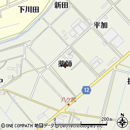 愛知県西尾市市子町薬師周辺の地図
