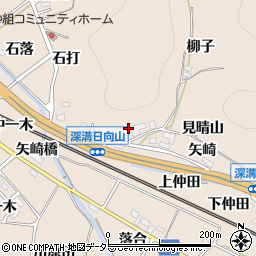 愛知県額田郡幸田町深溝日向山周辺の地図