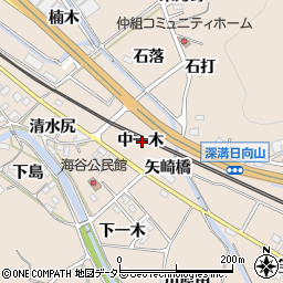 愛知県額田郡幸田町深溝中一木周辺の地図