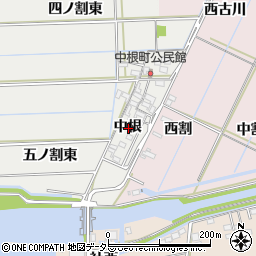 愛知県西尾市中根町中根周辺の地図