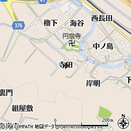 愛知県額田郡幸田町深溝寺田周辺の地図