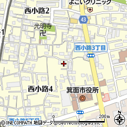 大阪府箕面市西小路周辺の地図