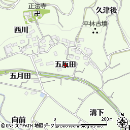 愛知県蒲郡市相楽町（五反田）周辺の地図