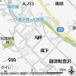 愛知県豊川市御津町豊沢大坪周辺の地図