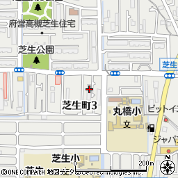大阪府高槻市芝生町3丁目周辺の地図