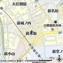 京都府京田辺市薪水取周辺の地図
