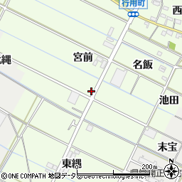 愛知県西尾市行用町宮前113周辺の地図