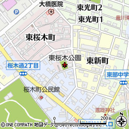 東桜木公園トイレ周辺の地図