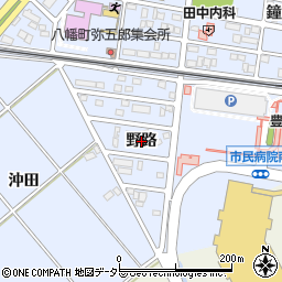 愛知県豊川市八幡町（野路）周辺の地図