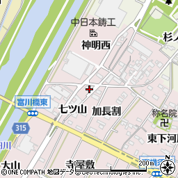 愛知県西尾市吉良町下横須賀七ツ山59-1周辺の地図