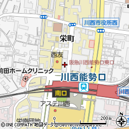 ガスト川西能勢口駅前店周辺の地図