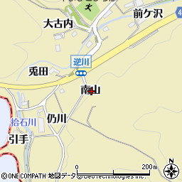 愛知県額田郡幸田町逆川南山周辺の地図