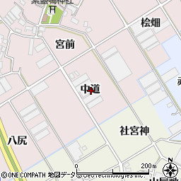 愛知県豊川市麻生田町中道周辺の地図