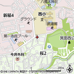 大阪府箕面市桜2丁目15-9周辺の地図