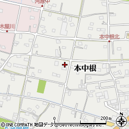 静岡県焼津市本中根周辺の地図