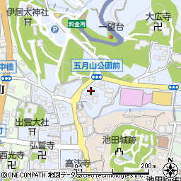 大阪府池田市綾羽周辺の地図