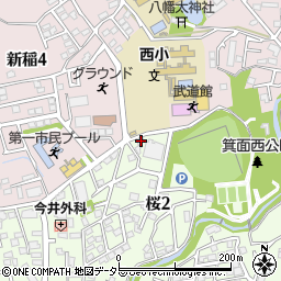 大阪府箕面市桜2丁目15-11周辺の地図