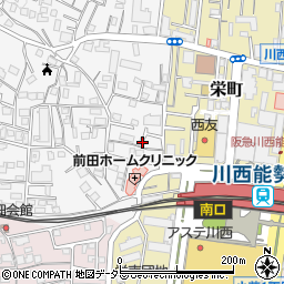 兵庫県川西市花屋敷1丁目3-8周辺の地図