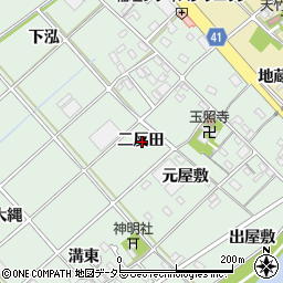 愛知県西尾市横手町二反田周辺の地図